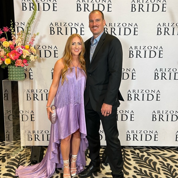 Worn once for 2 hours! Michael Costello, gorgeous and has a bustle if needed - Picture 4 of 4